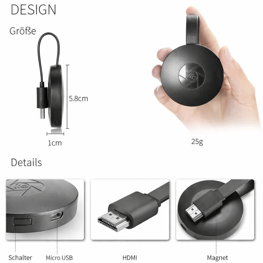 Miracast | HD Wireless Mirror Adapter | DLNA & AirPlay | CastView Pro