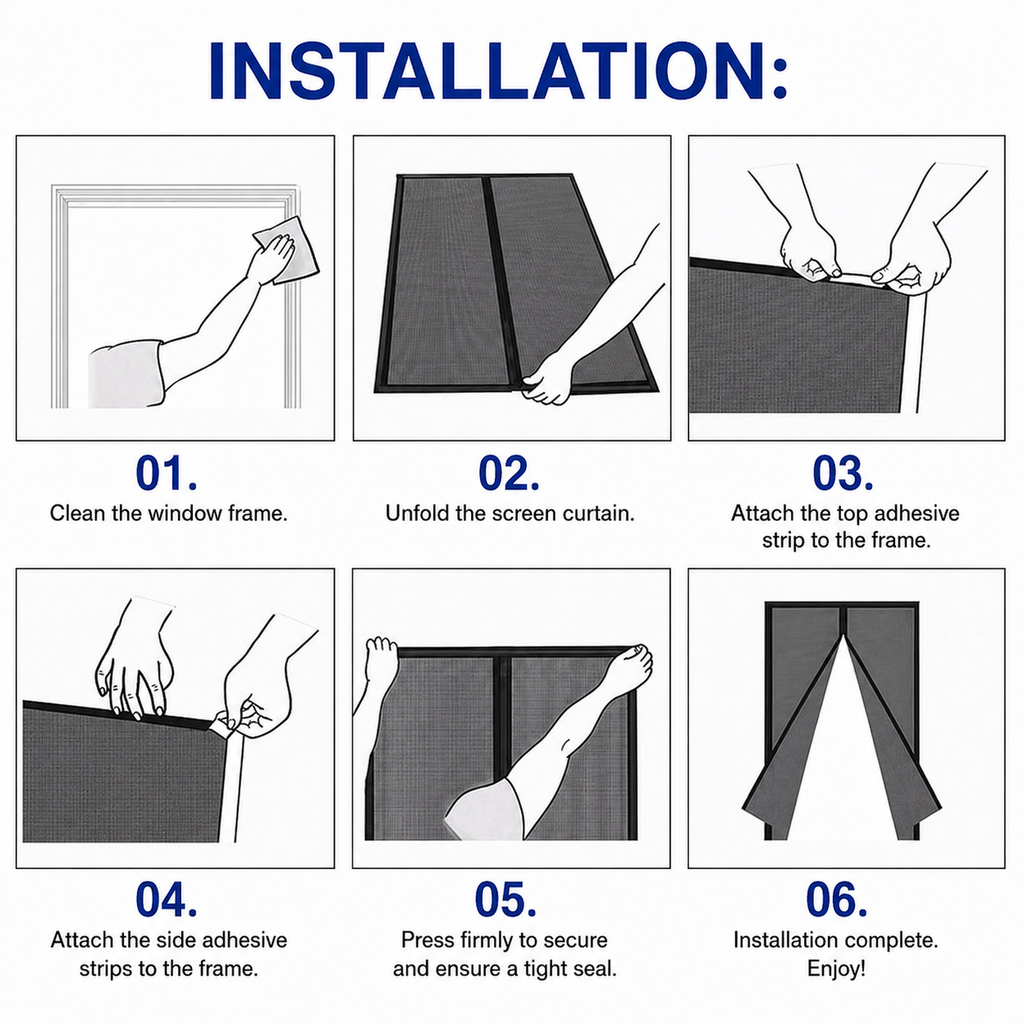Fly Screen Door Magnet | Self-Closing | Drill-Free Installation | Airlock