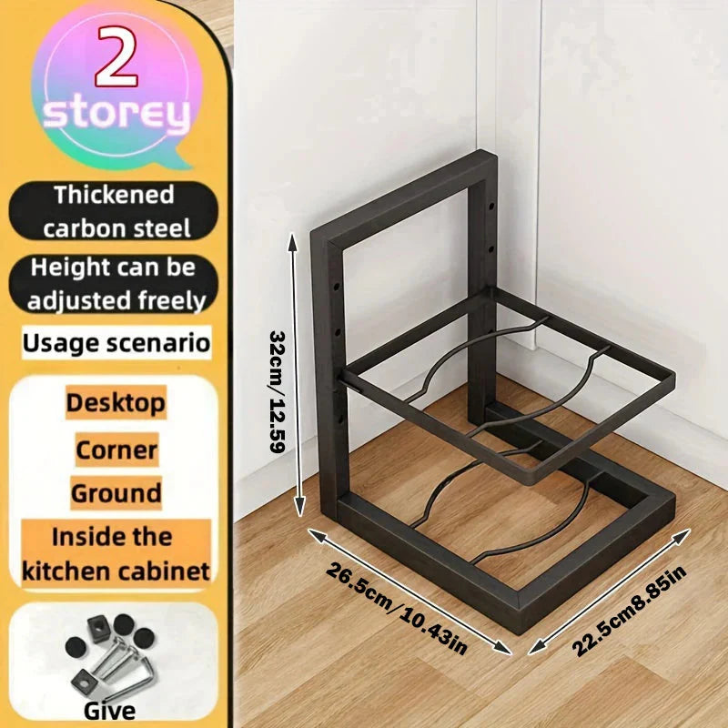 Pot and Pan Rack | Customizable Heights | Space-Saving Cabinet Organizer | PanVault