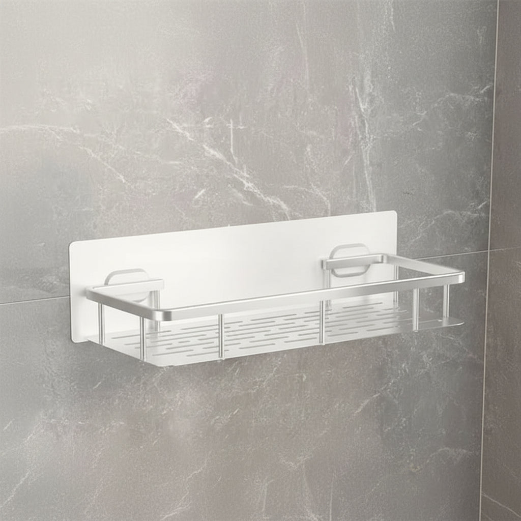 Adhesive Bathroom Shelf | Stainless Steel & Drill-Free | Self-Adhesive | Mountra