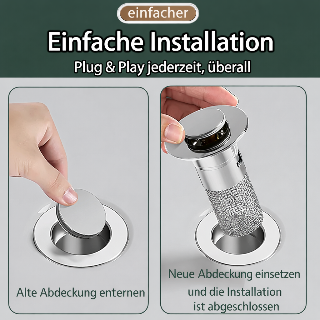 Sink Drain Stopper | Stainless Steel Clog-Resistant Filter | FilterPro