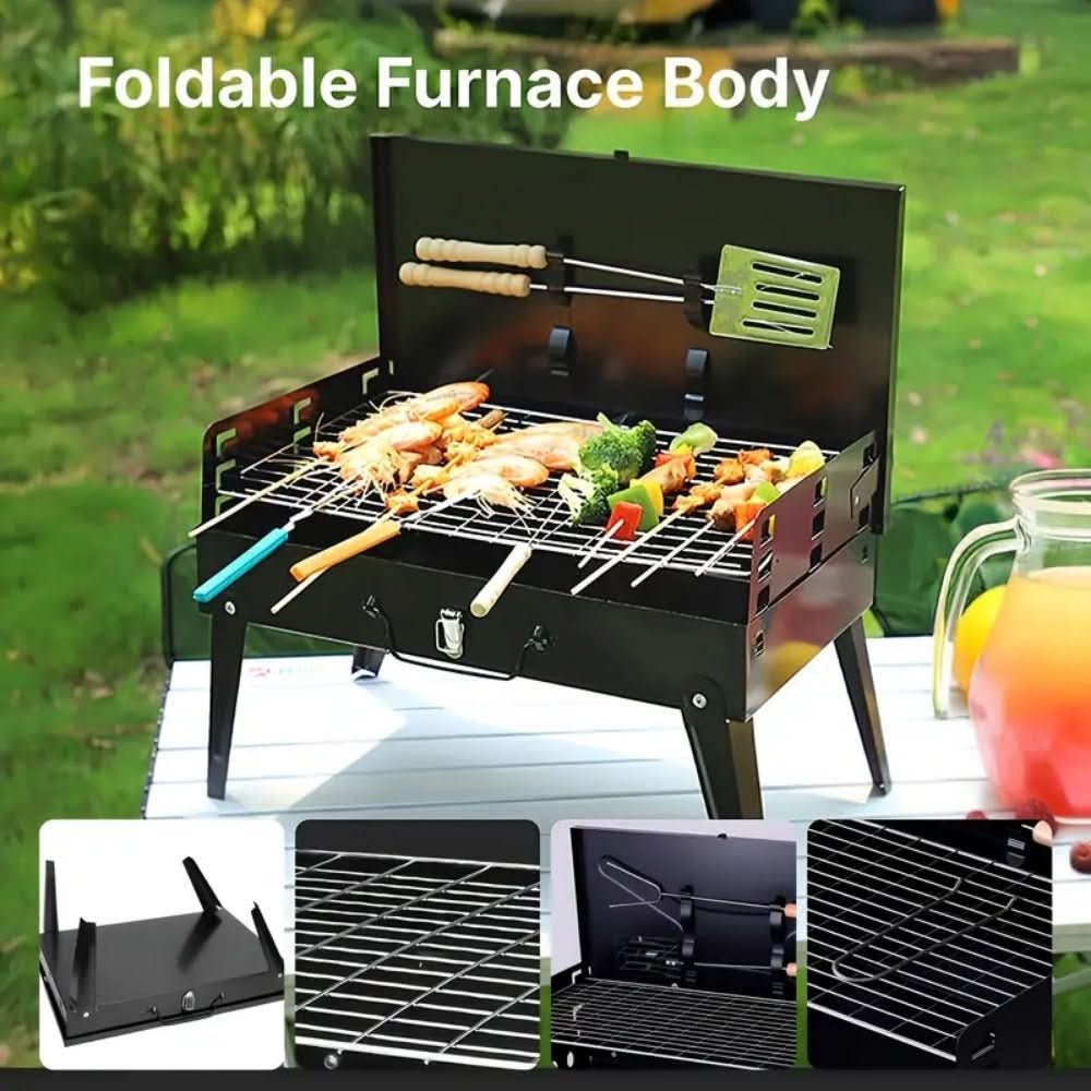 Foldable Steel Garden Grill | Powder-Coated BBQ | Garden & Camping | Foldfire