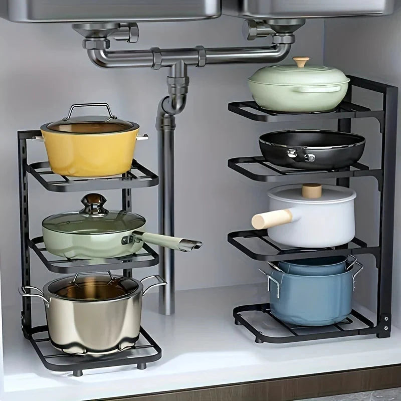 Pot and Pan Rack | Customizable Heights | Space-Saving Cabinet Organizer | PanVault