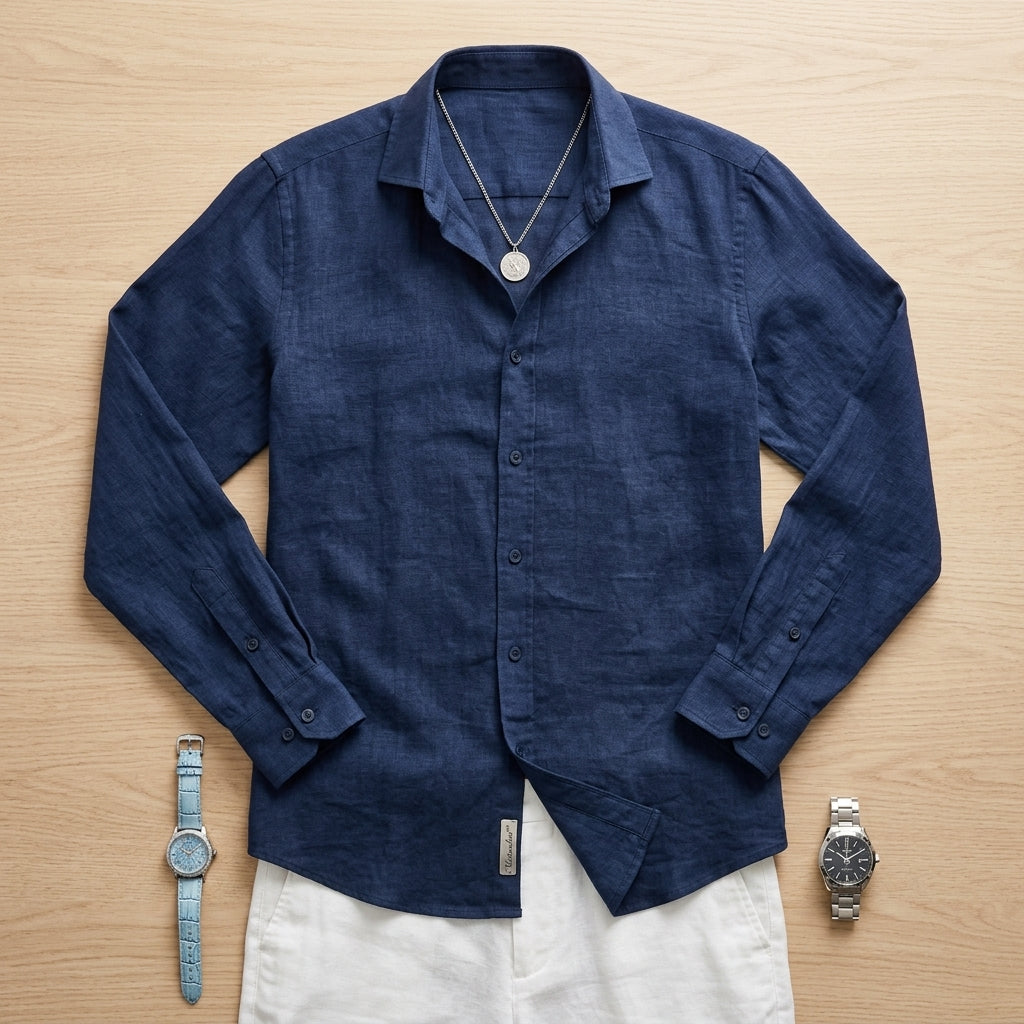 VenturoLux™ – Breezy Lightweight Cotton-Blend Long-Sleeve Shirt