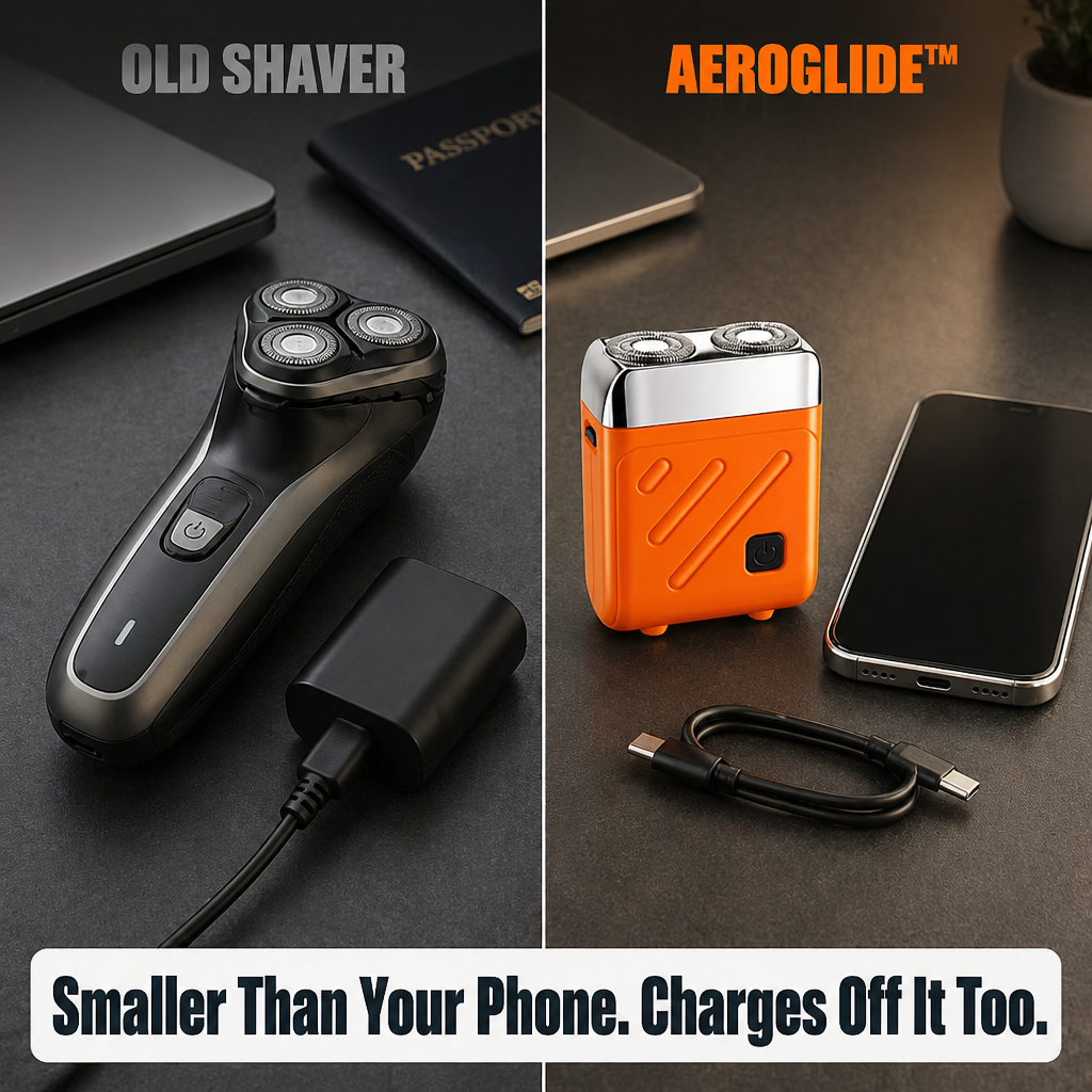 AeroGlide™ Mini Shaver — Zap 5 O'Clock Shadow in 90 Seconds On the Go