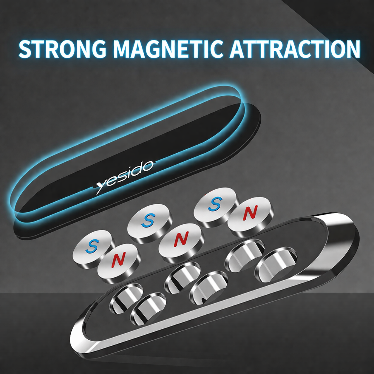 Phone Holder | 6 N50 Magnets & 360° Swivel | Zinc Alloy with Nano Coating | Clipzero