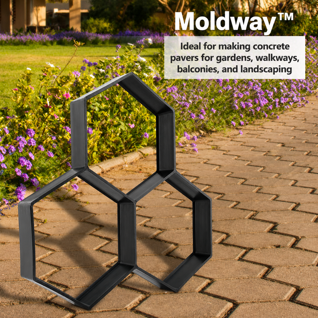 Path Ground Form | Hexagon Concrete | Reusable Paving Template | Moldway