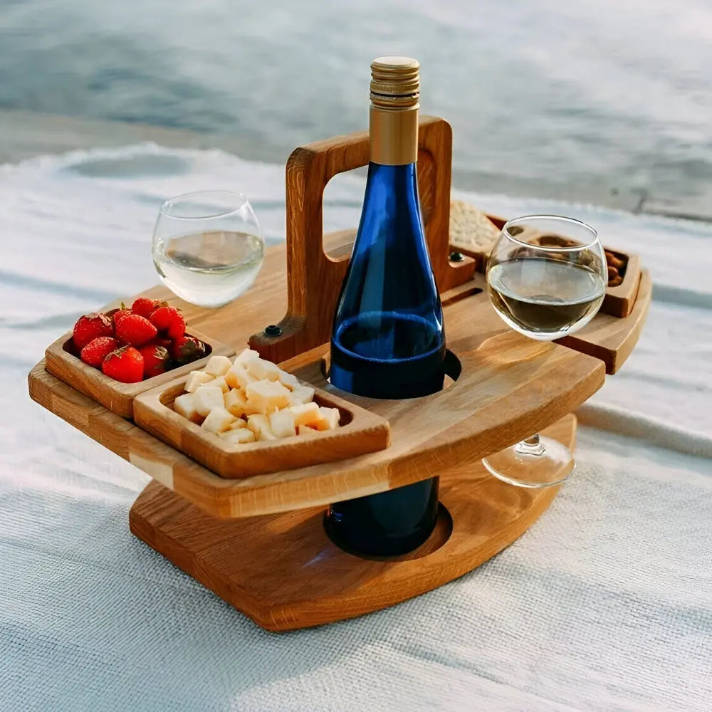 Picnic Table | Featuring Bottle and Glass Holder | Snack Storage | PicknickWerk