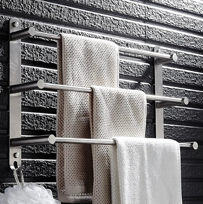 Towel Holder | Stainless Steel, Triple Bars | Wall Mount | TowelGrid