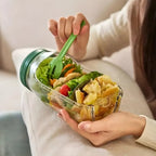 Glass Salad Bowl | Side Entry | Airtight Screw Lid | FreshBowl