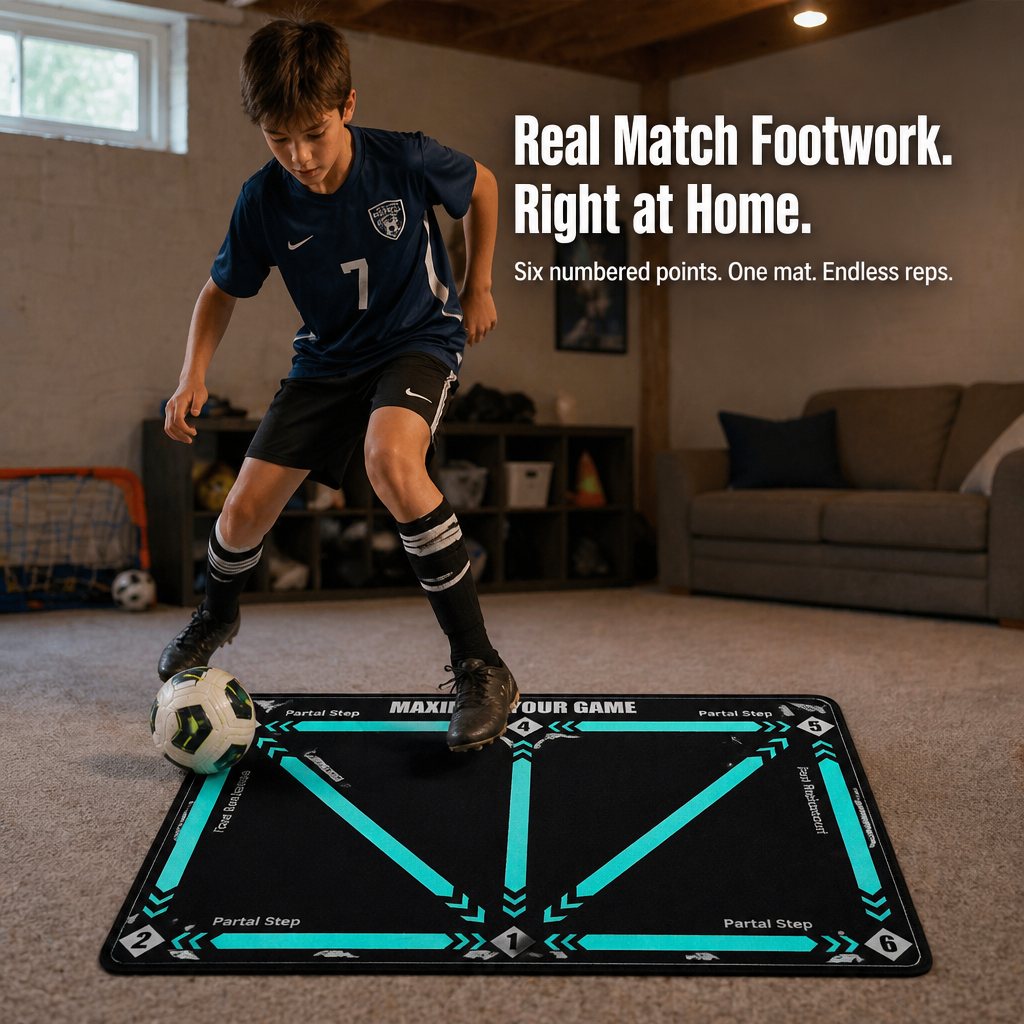 StrideMaster™ — Practice Genuine Match Footwork Right in Your Living Room