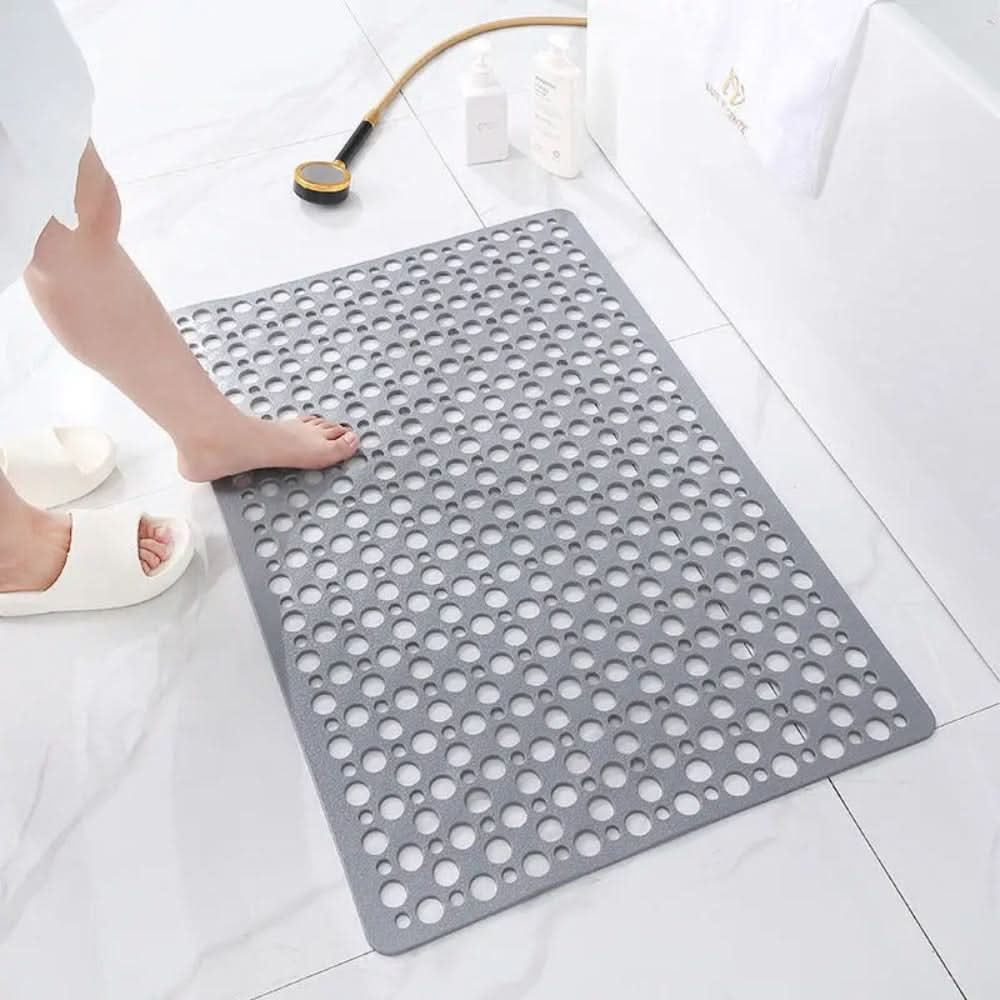 Non-slip Shower Mat PVC with TPE | Suction Cups | Drainage Holes for Water | Gripflow