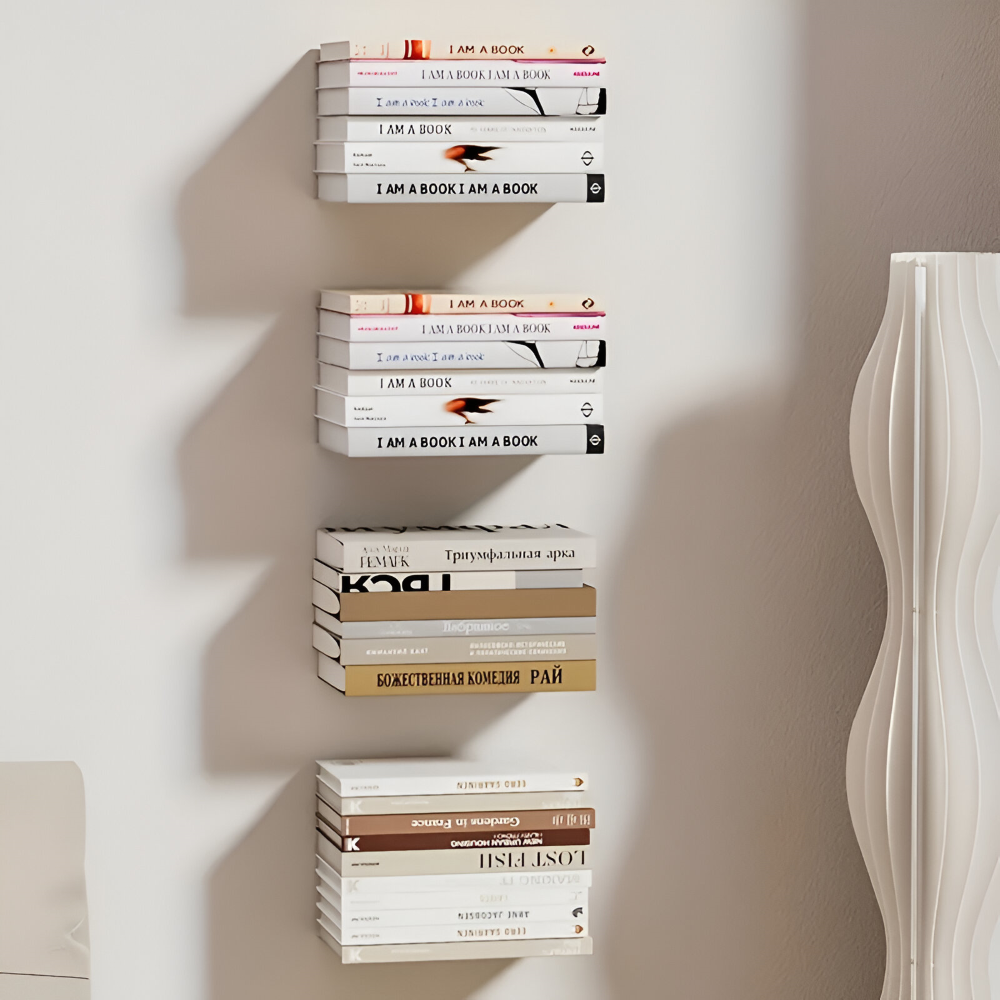 Floating Shelf | Invisible Floating Look for Books | Sturdy Iron Wall Bracket | FloatShelf
