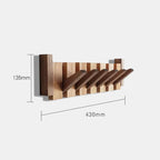 Piano Coat Rack in Wood | Sturdy Walnut & Maple Wood | 8 Hooks Wall-Mounted | Keystrak