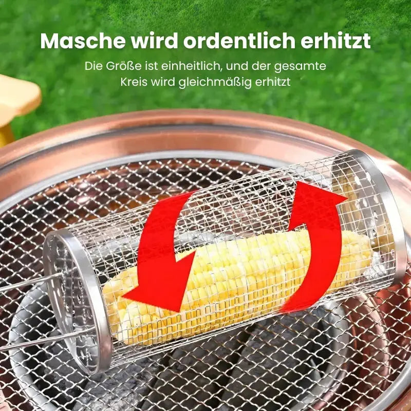 Stainless Steel Grill Basket | Rolling Basket | Ideal for Small Grill Items | GrillRoll