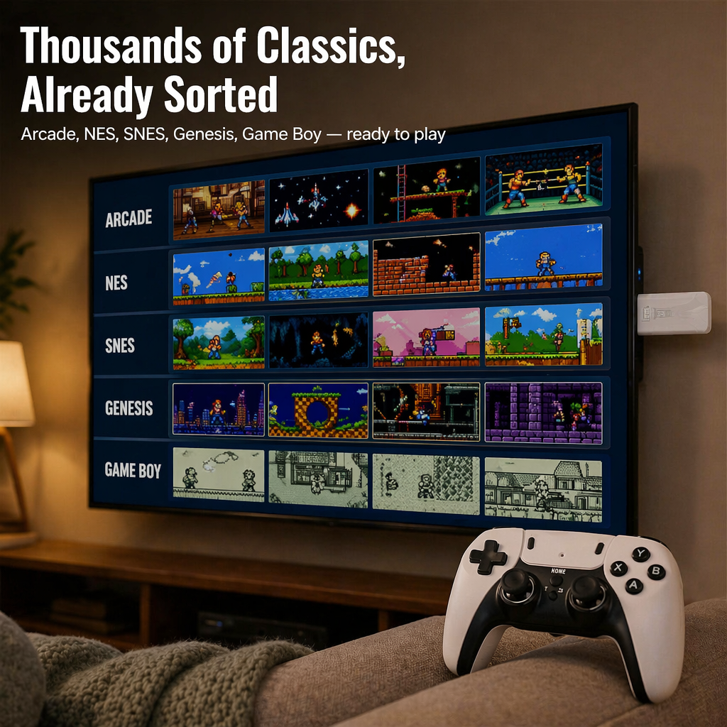 NovaArcade™ — Plug In, Connect, and Duel Through Thousands of Retro Classics