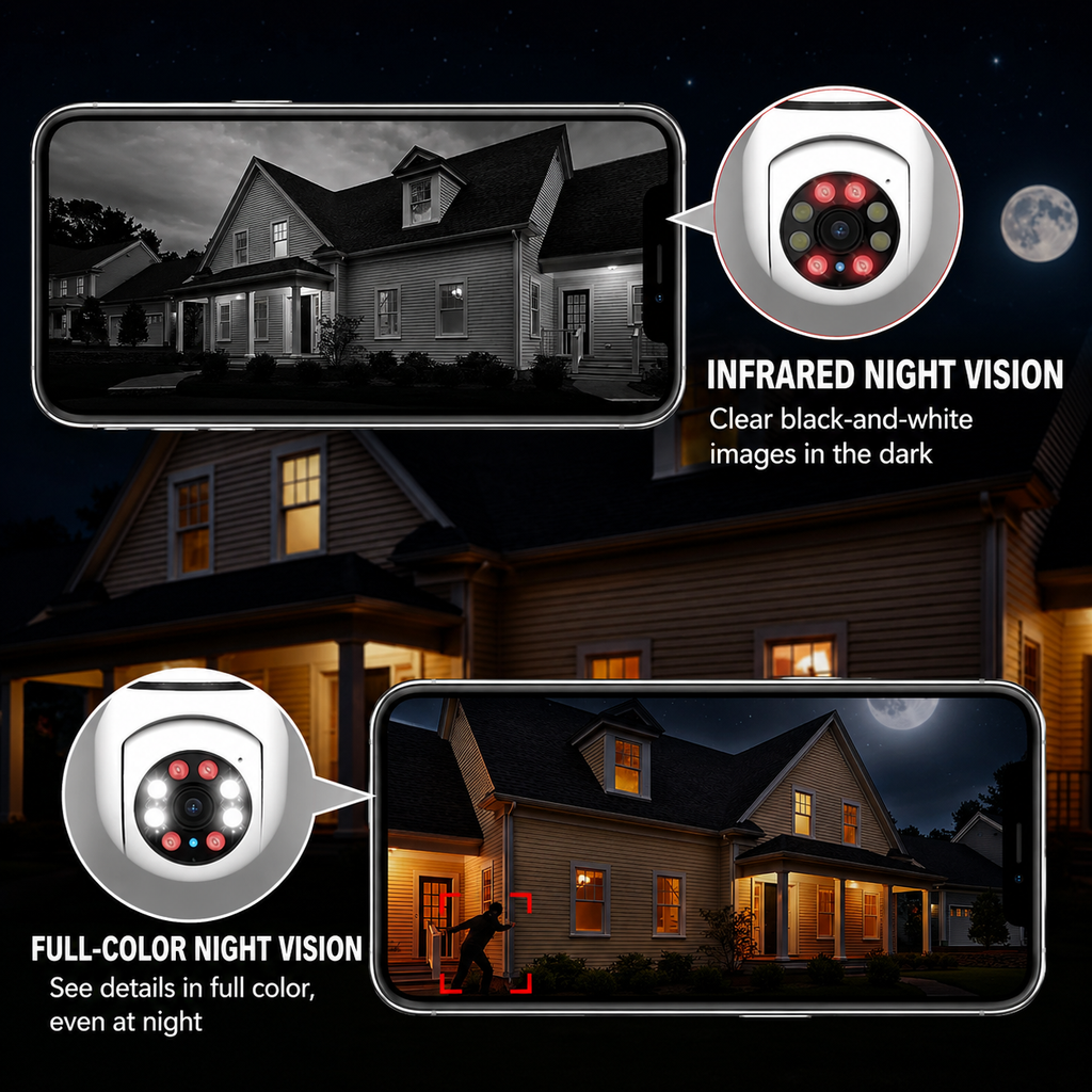 CCTV Camera | 360° Surround View | Full HD Night Vision | BulbCam360