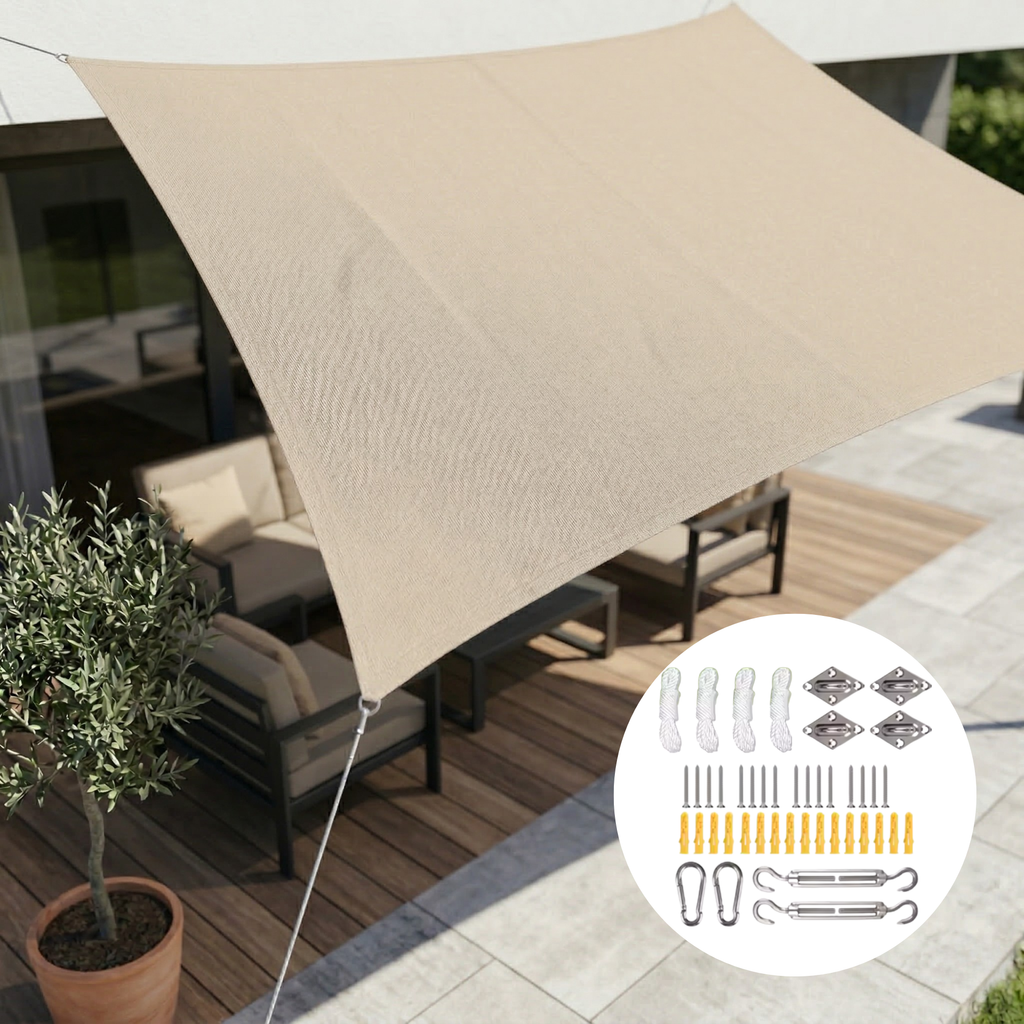 Rectangular Waterproof Sun Shade | Waterproof Outdoor Material | UV Defense | SkyCover