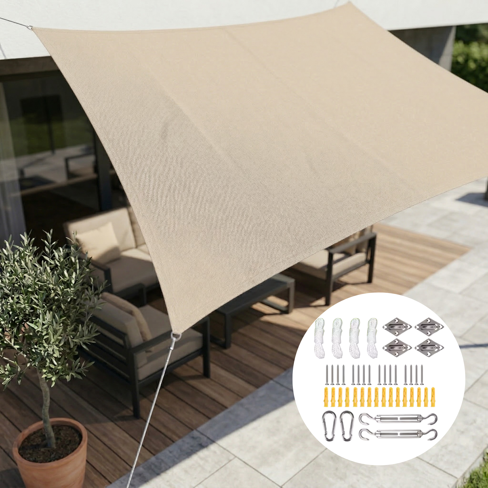 Rectangular Waterproof Sun Shade | Waterproof Outdoor Material | UV Defense | SkyCover