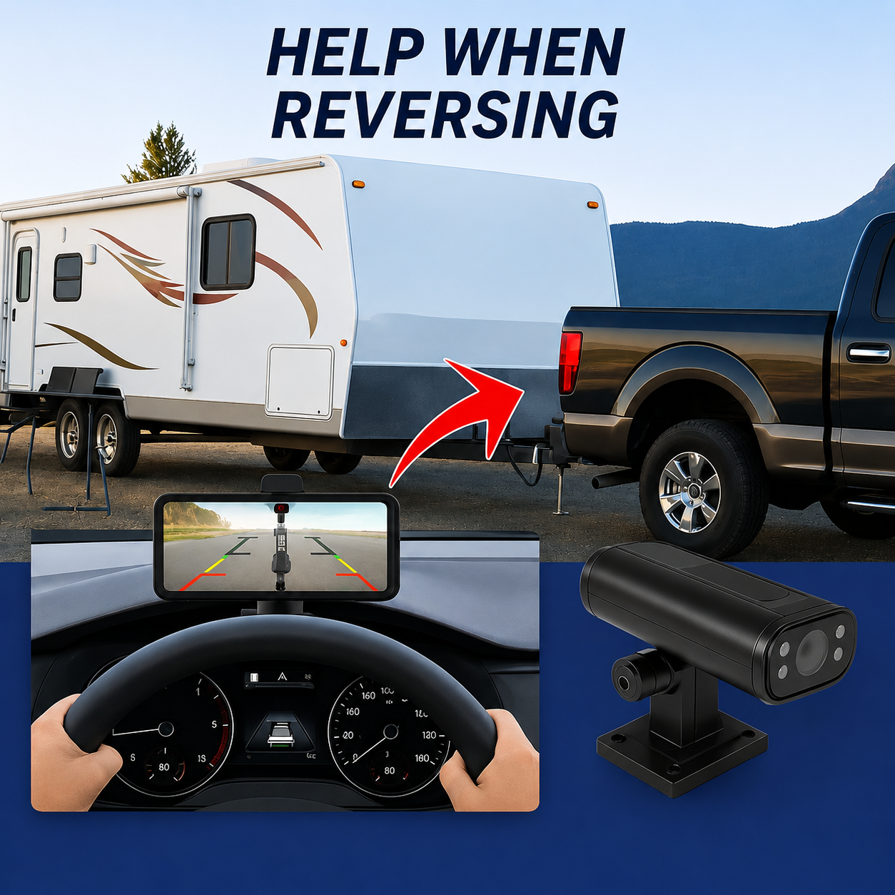 Wireless Rearview Camera | HD Night Vision Streaming via App | Wide-Angle Viewing Field | EasyCam Pro
