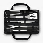 Stainless Steel Grill Tool Set | Includes Carrying Case for Travel | Safe Grip with Heat Shield | RostRanger
