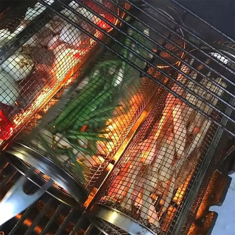 Stainless Steel Grill Basket | Rolling Basket | Ideal for Small Grill Items | GrillRoll