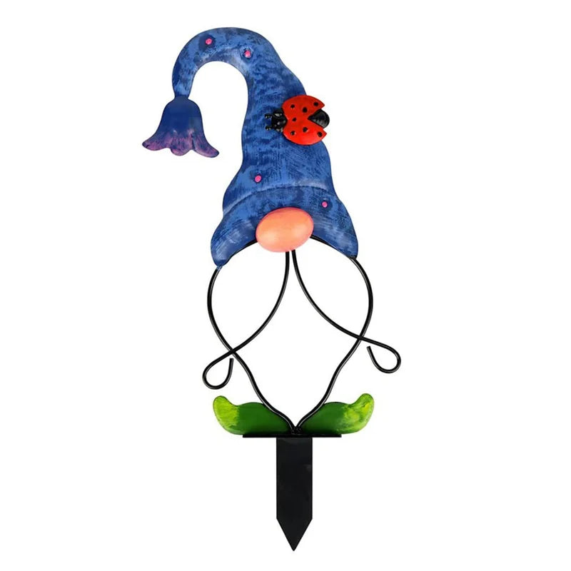 Garden Decoration Metal Garden Gnome | Stake Statues | Weather-Resistant | GnomePeak