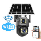 Security Camera Solar Dual-Lens | 360° PTZ 10x Zoom | 12,000 mAh IP66 4G WiFi | Vigiora
