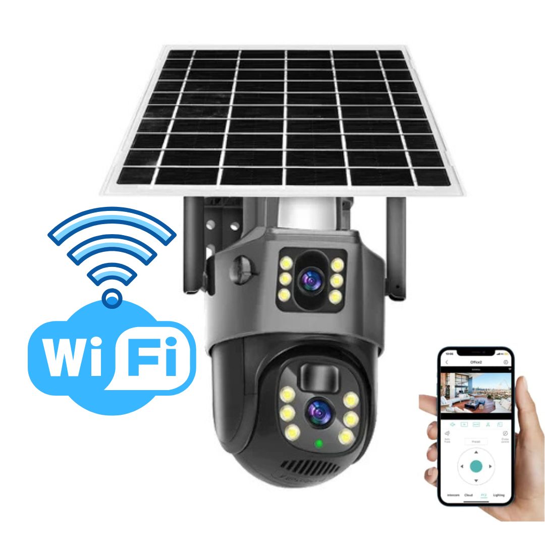 Security Camera Solar Dual-Lens | 360° PTZ 10x Zoom | 12,000 mAh IP66 4G WiFi | Vigiora