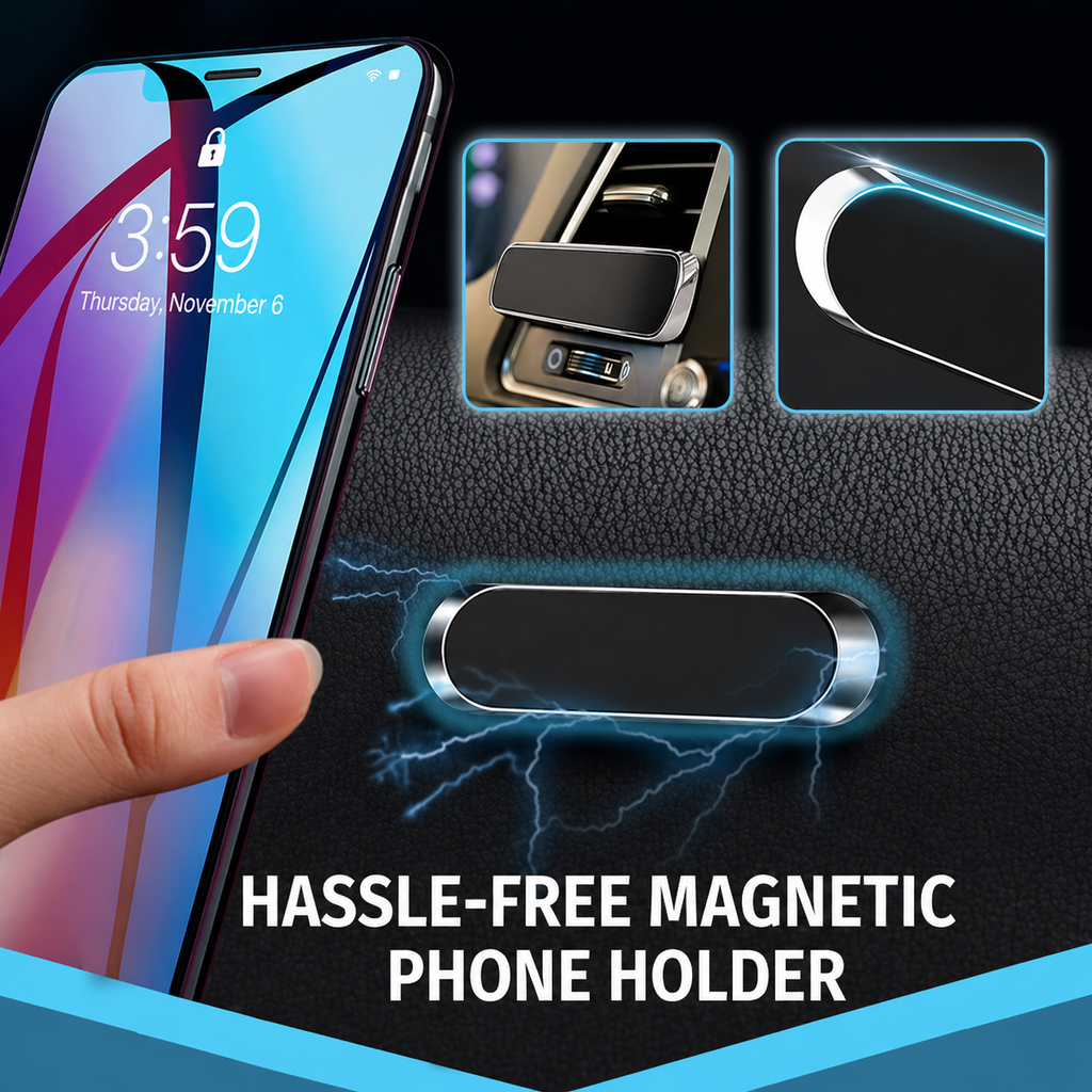 Phone Holder | 6 N50 Magnets & 360° Swivel | Zinc Alloy with Nano Coating | Clipzero