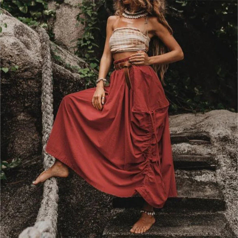 Veloura™ Maxi Skirt — Effortless Elegance with Freedom, Comfort, and Life-Saving Pockets
