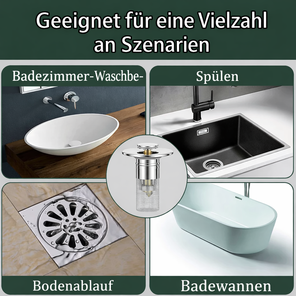 Sink Drain Stopper | Stainless Steel Clog-Resistant Filter | FilterPro