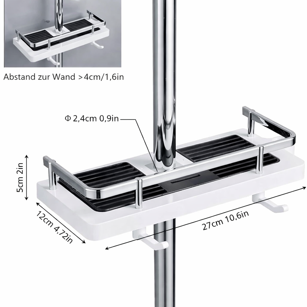 Adjustable | No-Drill | Rust-Resistant Stainless Steel | ShowerFlex
