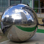 Stainless Steel Mirror Ball Garden Decor | Rust-Resistant | High Shine Outdoor Ornament | Mirrorball