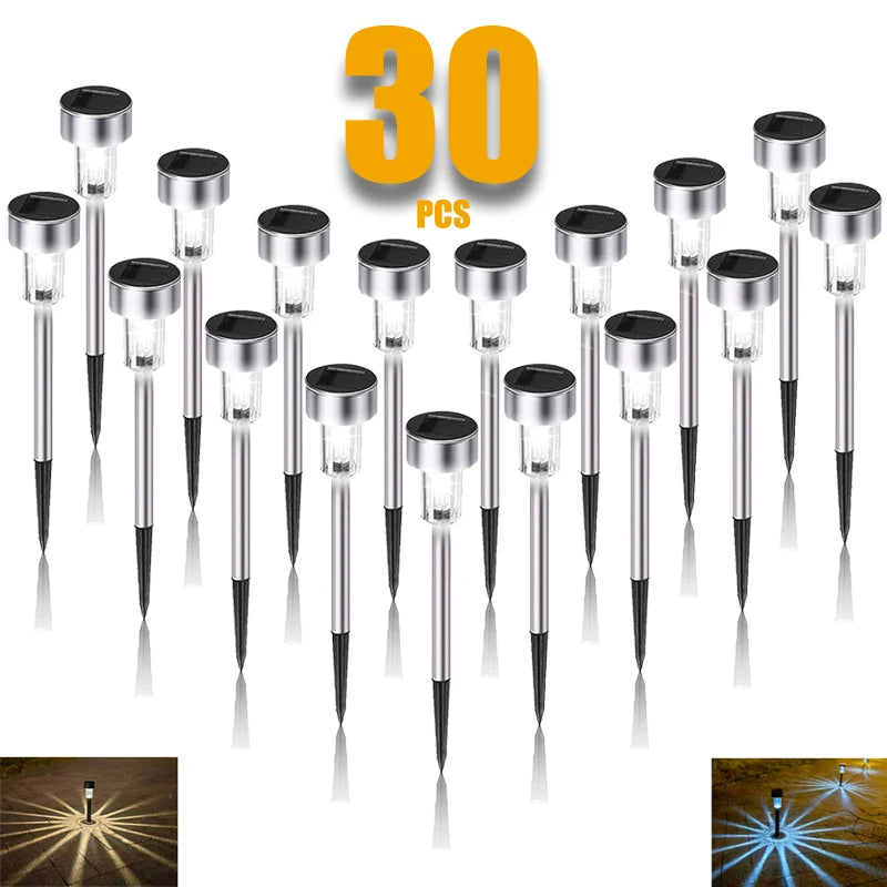 Solar Waterproof LED Pathway Lights (Set of 10/20/30)