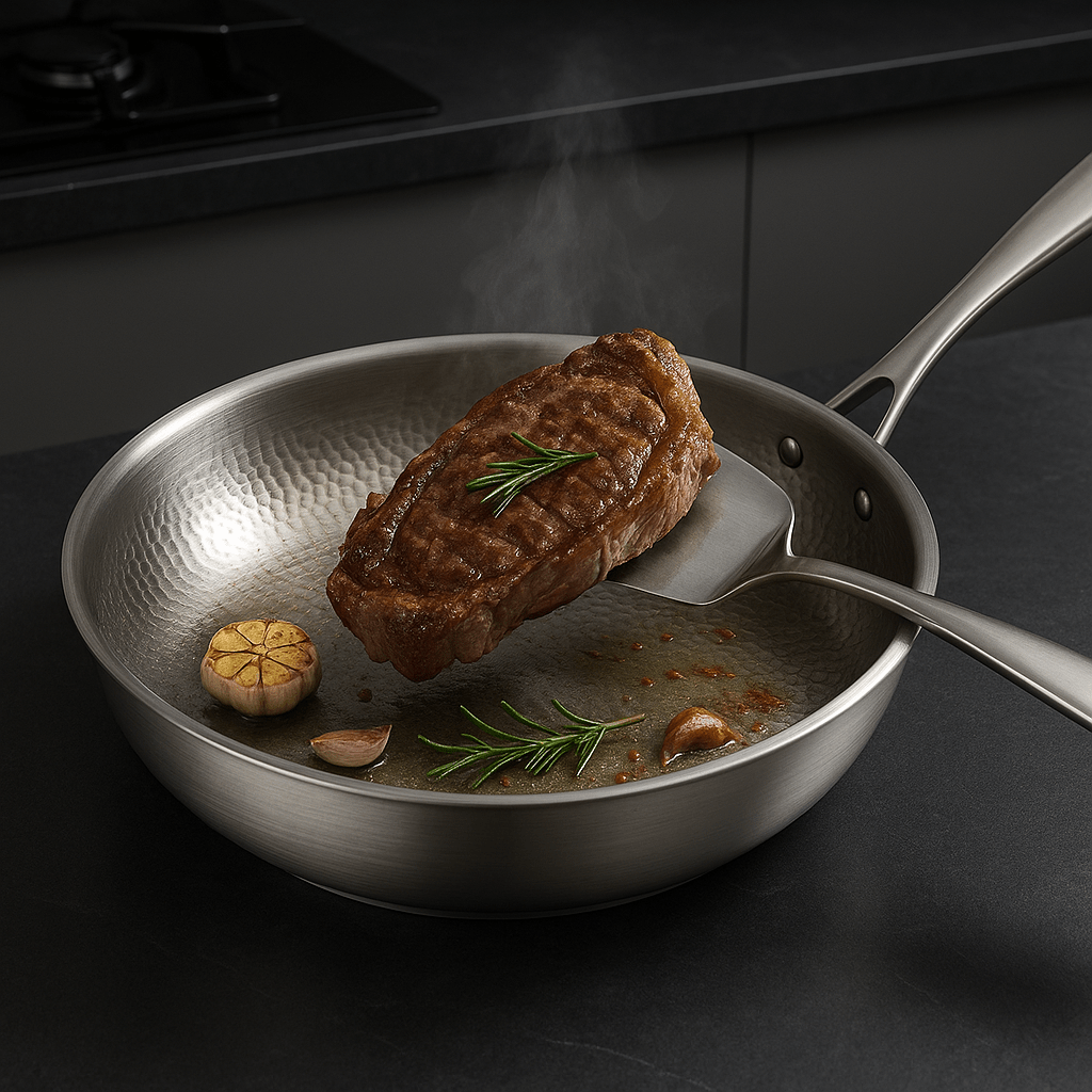 Stainless Steel | Sharp Searing Without Coating | Uniform Heat Distribution | TitanCore