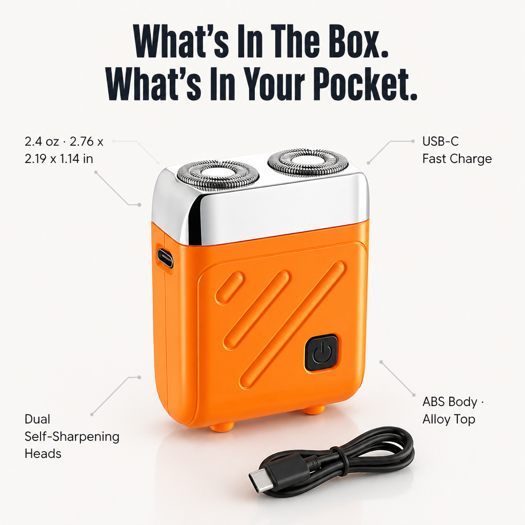 AeroGlide™ Mini Shaver — Zap 5 O'Clock Shadow in 90 Seconds On the Go