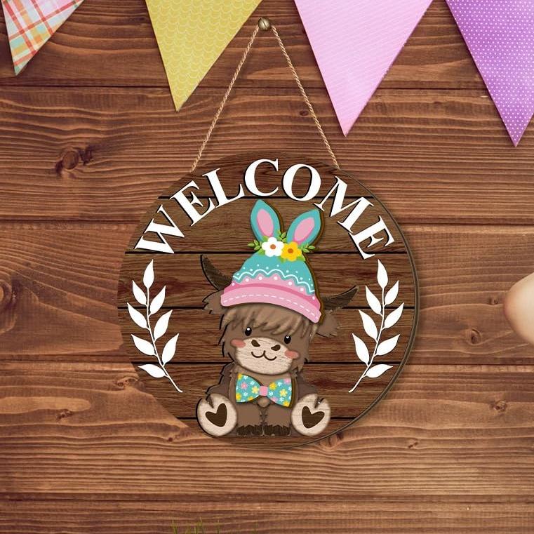 FestivaCharm™ Highland Cow Sign — Instantly Transform Your Door into a Year-Round Celebration That Wows Every Guest