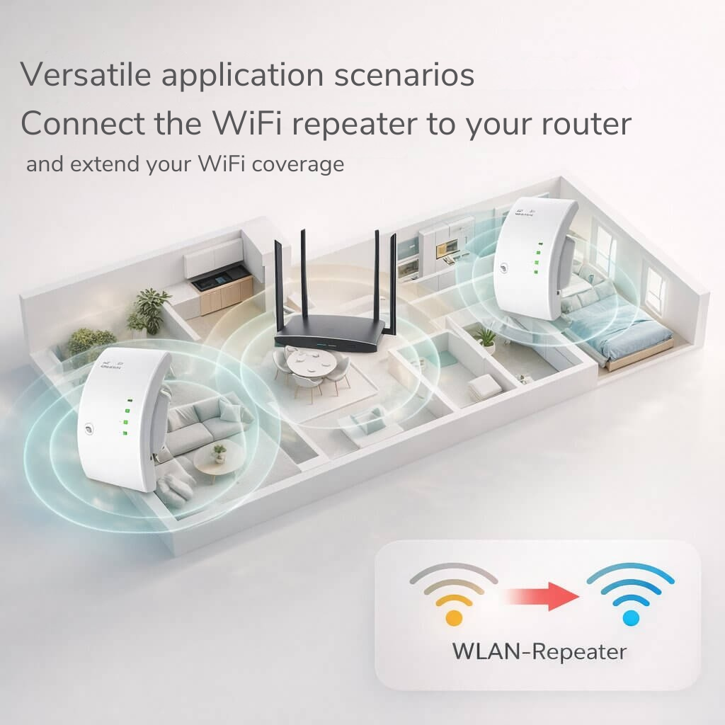 Signal Booster | Extended Range | Simple Plug and Play Installation | WiFiora