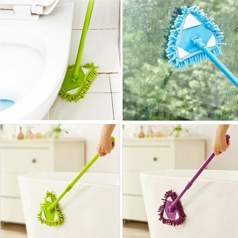 Rotatable Adjustable Triangle Cleaning Mop | 180° Rotating Mop Head | Telescopic Handle | Cleaning Mop | Mop Angle