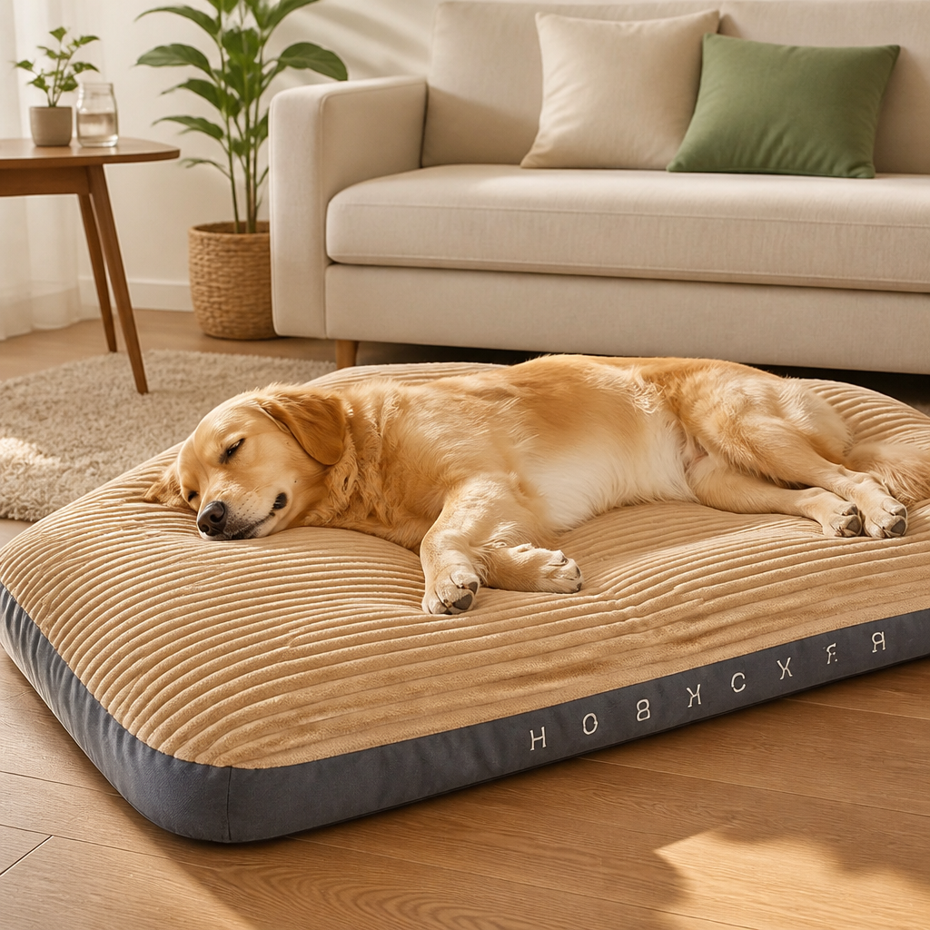 Dog Bed for Medium & Large Dogs | Corduroy & Cotton Thick Sleeping Mat | Removable Washable Cover | Warm & Cozy