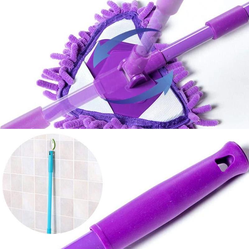 Rotatable Adjustable Triangle Cleaning Mop | 180° Rotating Mop Head | Telescopic Handle | Cleaning Mop | Mop Angle