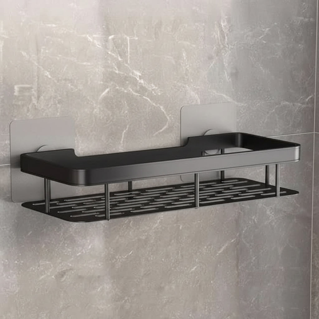 Adhesive Bathroom Shelf | Stainless Steel & Drill-Free | Self-Adhesive | Mountra