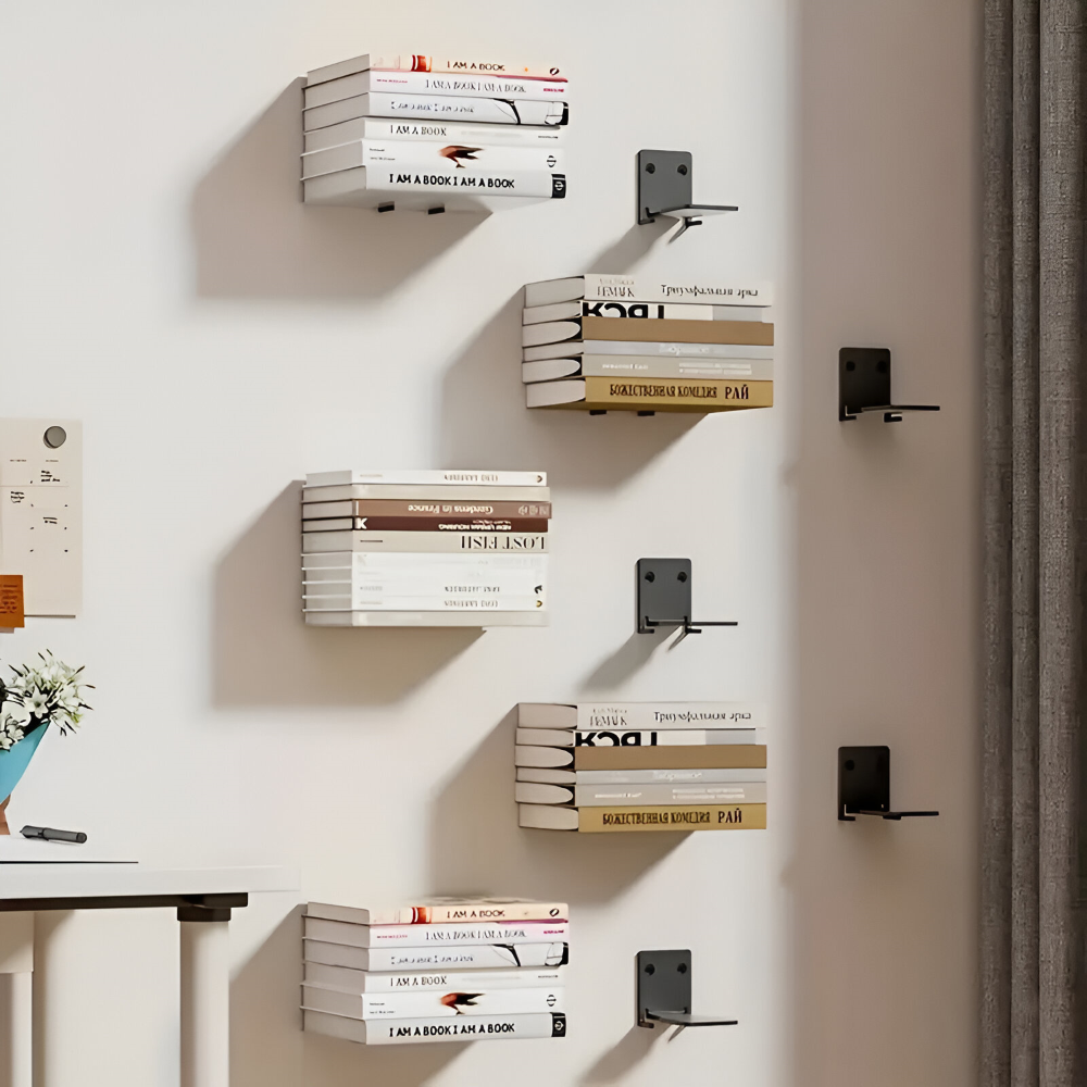Floating Shelf | Invisible Floating Look for Books | Sturdy Iron Wall Bracket | FloatShelf