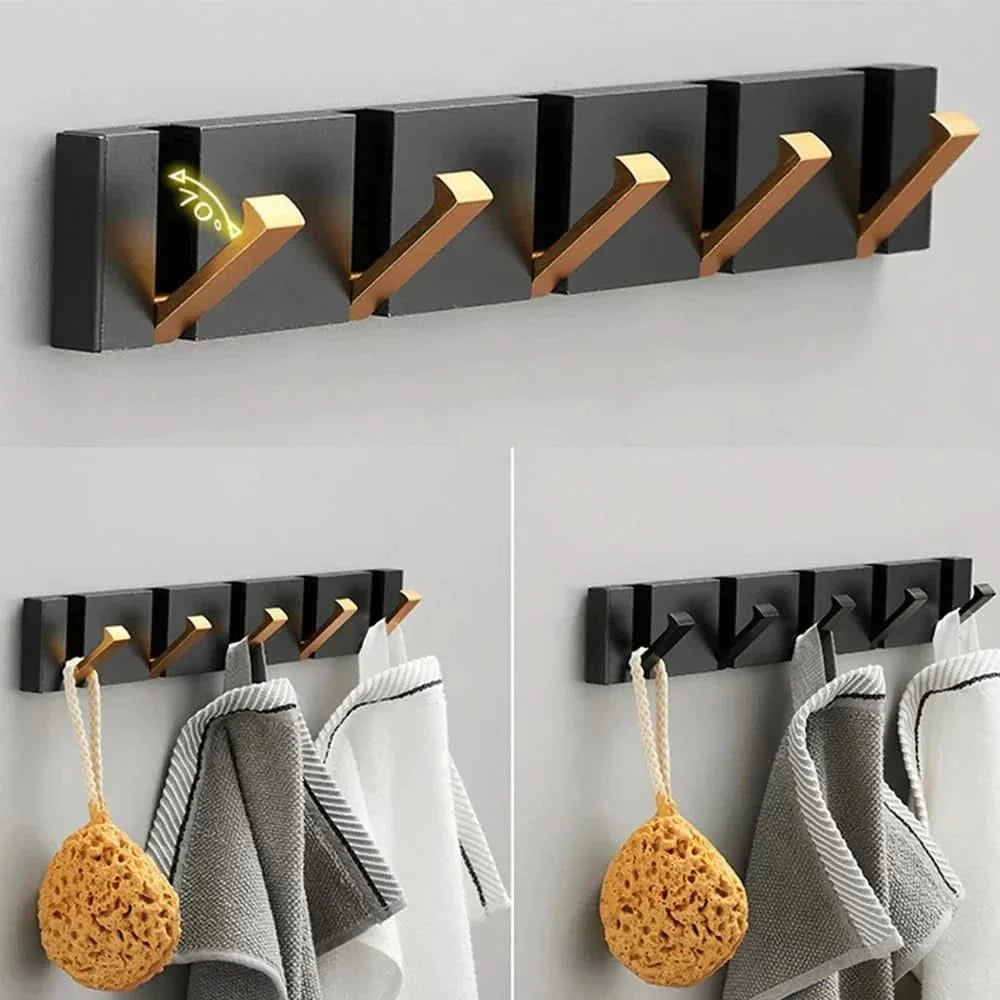 Foldable Wall Hook | Screw Mount or Self-Adhesive | Aerospace Aluminum | Hookwell
