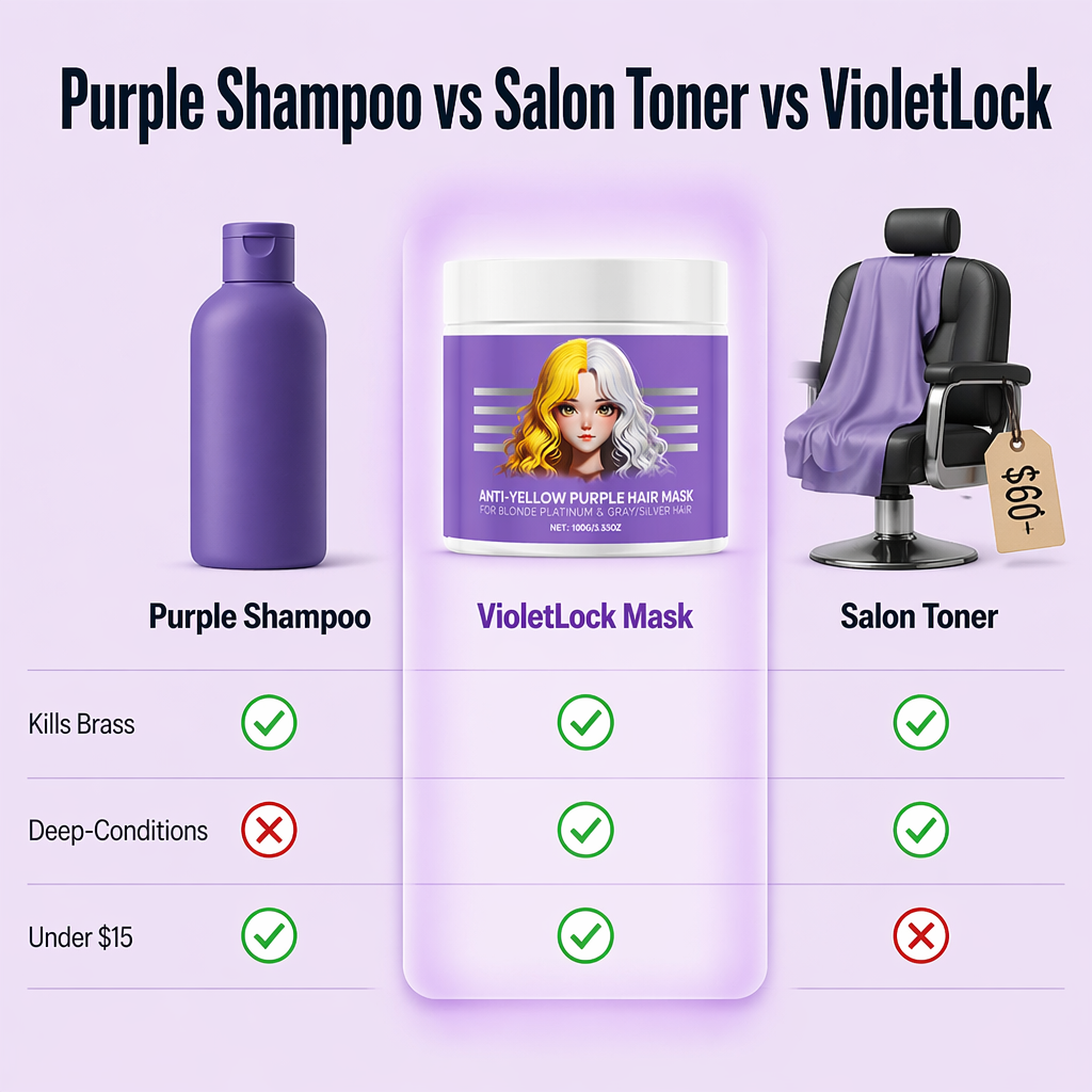 VioletLock™ — Eliminate Brassy Yellows, Deep Condition & Maintain Cool Blonde Between Salons