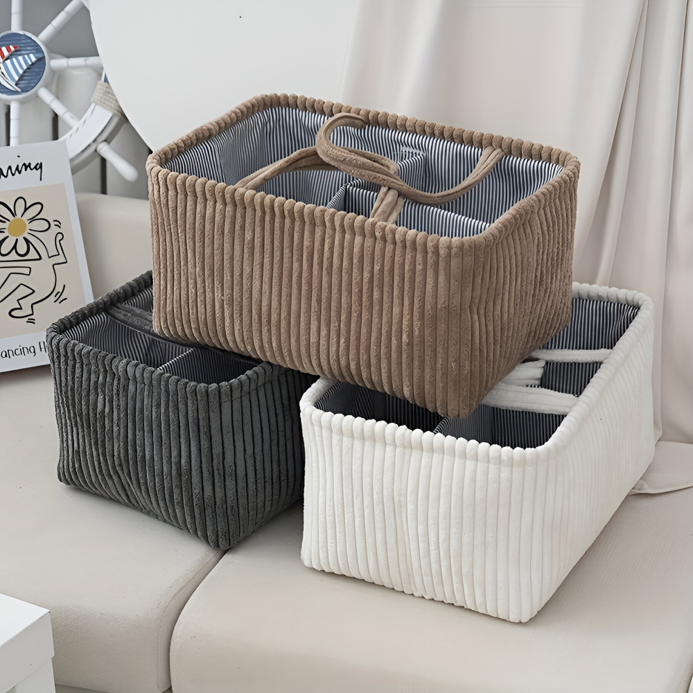 Storage Basket | Open-Top Design | Shape-Holding Fabric Basket | HomeCaddy