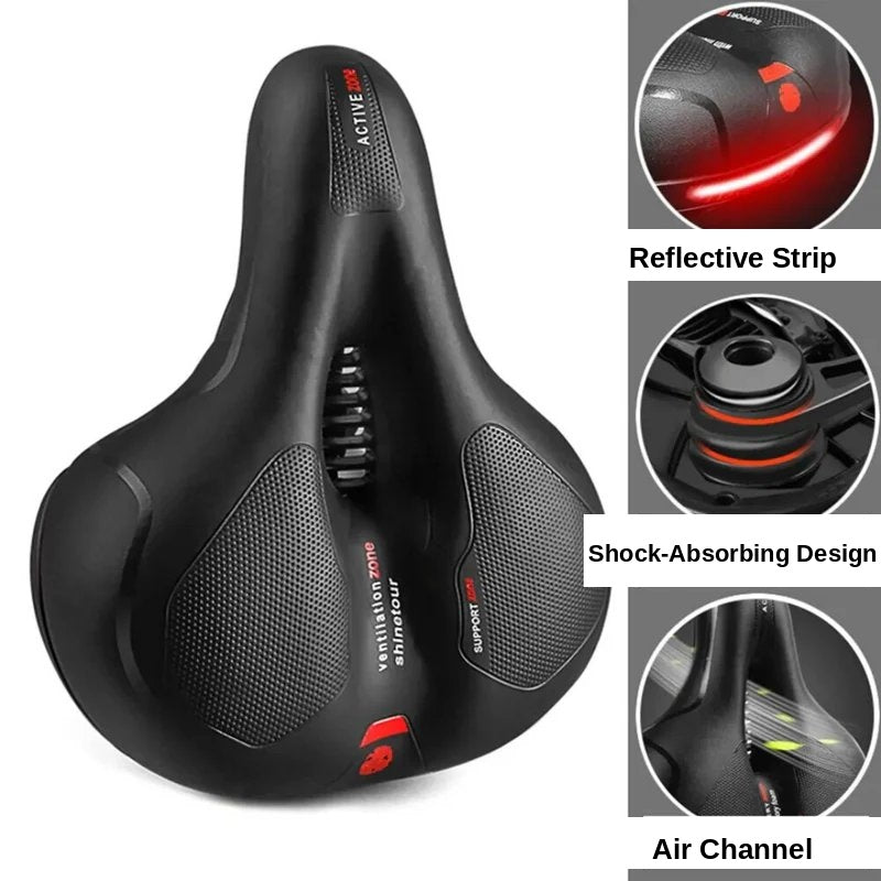 Bicycle Saddle | Dual Suspension & Memory Foam | Ventilation Groove | Veloflex