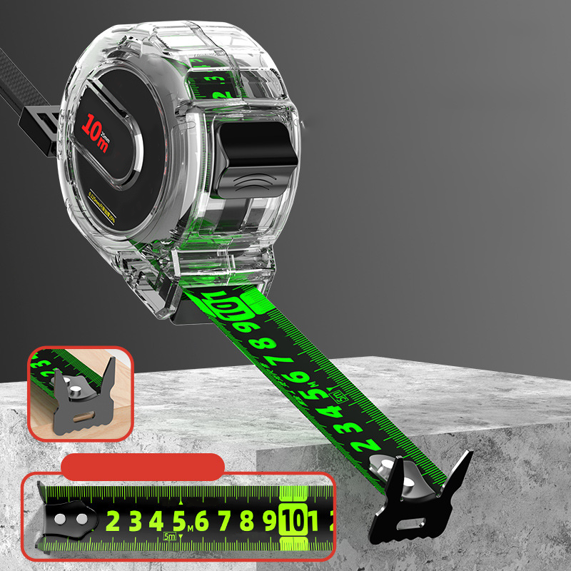 Measuring Tape with Glow Band | Laser Engraved Both Sides | Self-Adjusting Hook | TrueLine
