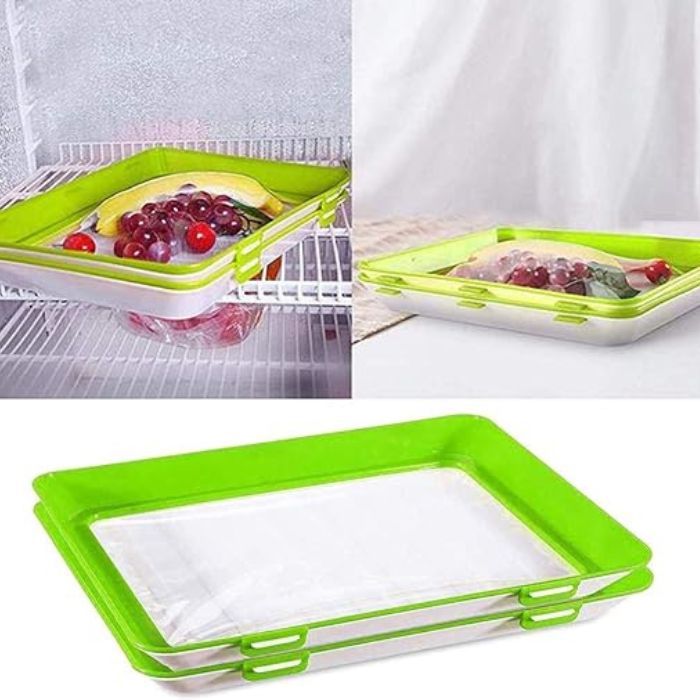Fresh Keeping Tray | Extend Food Freshness | Stretchy Sealing Film | FreshPlate